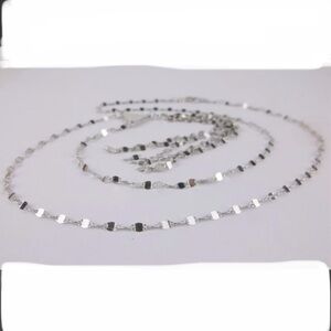 New Italian Sterling Silver Drop Sway Chain Necklace 24"